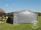 Carpa grande de almacén PRO 5x6x2x3,39m, PVC, Gris