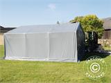 Carpa grande de almacén PRO 5x6x2x3,39m, PVC, Gris