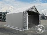 Storage shelter PRO 5x4x2x3.39 m, PVC, Grey