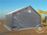 Storage shelter PRO 5x4x2x3.39 m, PVC, Grey