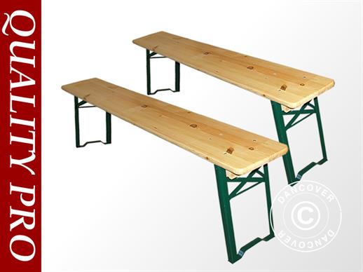 Banc en bois 220x25cm (2 pcs.), bois clair