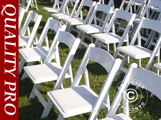 Padded Folding Chair 45x45x80 cm, White, 24 pcs.