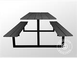 Mesa de picnic, sin madera, 1,75x1,5m, Negra/Antracita