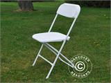 Parti forfait, 1 table pliante (240cm) + 8 chaises pliantes, Gris clair/Blanc