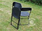 Parti forfait, 1 table pliante (240cm) + 8 chaises pliantes, Noir