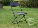 Parti forfait, 1 table pliante (240cm) + 8 chaises pliantes, Noir