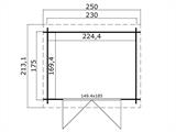 Puidust aiakuur Hagen 2,3x1,75x2,11m, 28mm, Naturaalne