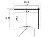 Puidust aiakuur Oslo 2,3x1,8x2,22m, 28mm, Naturaalne