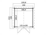 Holzschuppen Toulouse 1,9x1,9x2,22m, 28mm, Naturbelassen