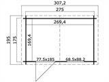 Holzschuppen Marseille 2,75x1,75x2,34m, 28mm, Naturbelassen