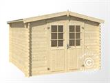 Wooden Shed Trondheim 2.92x2.92x2.22 m, 28 mm, Natural