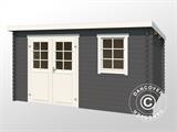 Wooden Shed Asker 3.8x2.3x2.11 m, 28 mm, Dark Grey