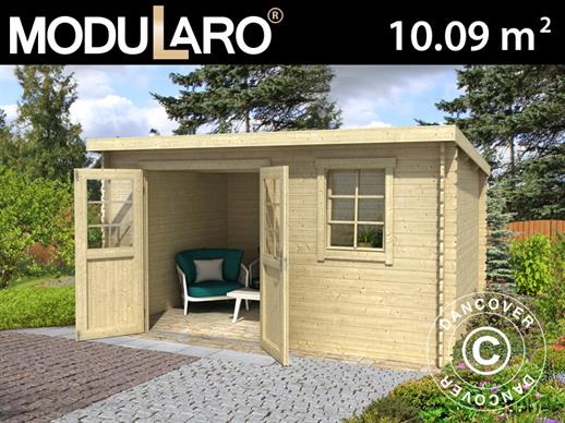 Wooden Shed Asker 3.8x2.75x2.11 m, 28 mm, Natural