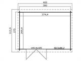 Medinis sandėliukas Asker 3,8x2,75x2,11m, 28mm, Natūrali medžio