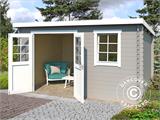 Wooden Shed Asker 3.8x2.75x2.11 m, 28 mm, Light Grey