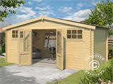 Wooden shed/cabin Sandvika 4.8x2.92x2.45 m, 28 mm, Natural