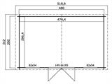 Medinis sandėliukas/namelis Sandvika 4,8x2,92x2,45m, 28mm, Natūrali medžio