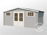 Wooden shed/cabin Sandvika 4.8x2.92x2.45 m, 28 mm, Light Grey