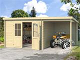 Wooden Shed Tartu w/ overhang 4.81x2.92x2.11 m, 28 mm, Natural