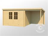 Wooden Shed Tartu w/ overhang 4.81x2.92x2.11 m, 28 mm, Natural