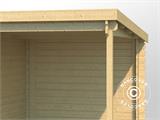 Wooden Shed Tartu w/ overhang 4.81x2.92x2.11 m, 28 mm, Natural