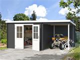 Wooden Shed Tartu w/ overhang 4.81x2.92x2.11 m, 28 mm, Dark Grey