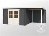 Wooden Shed Tartu w/ overhang 4.81x2.92x2.11 m, 28 mm, Dark Grey