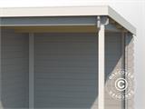 Wooden Shed Tartu w/ overhang 4.81x2.92x2.11 m, 28 mm, Light Grey