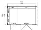 Medinis sandėliukas Narva 3,8x2,5x2,39m, 28mm, Natūrali