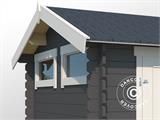 Wooden Shed Narva 3.8x2.5x2.39 m, 28 mm, Dark Grey