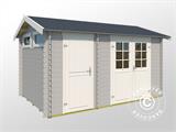 Wooden Shed Narva 3.8x2.5x2.39 m, 28 mm, Light Grey