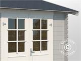 Wooden Shed Narva 3.8x2.5x2.39 m, 28 mm, Light Grey