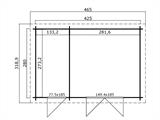 Wooden Shed/Cabin Riga 4.25x2.8x2.22 m, 34 mm, Natural