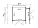 Houten tuinhuisje Mos met overstek, 3,2x2x2,28m, 19mm, Naturel