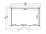 Medinis sandėliukas Lugano 2,5x3,9x2,34m, 34mm, Natūrali