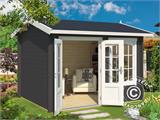 Wooden Cabin Stavanger 3x2.5x2.45 m, 44 mm, Dark Grey