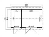 Medinis namelis su sandėliuku Maardu 3,9x2,4x2,51m, 44mm, Natūrali