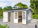 Wooden Cabin w/shed Maardu 3.9x2.4x2.51 m, 44 mm, Light Grey