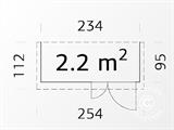 Anbauschuppen aus Holz, 2,34x0,95x1,89m, 2,2m², Natur