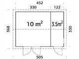 Casetta in legno con pavimento, 4,52x3,3x2,61m, 13,5m², Naturale