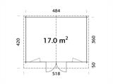 Medinis namelis, 5,04x3,8x2,45m, 17m², Natūrali