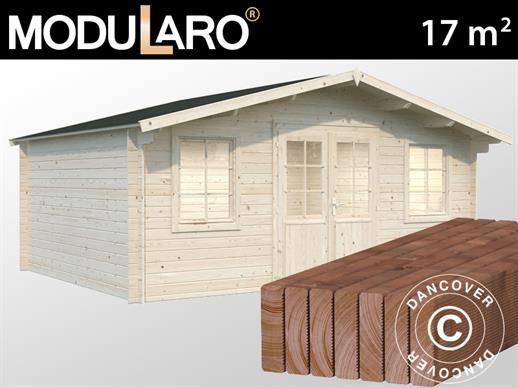 Cabaña de Madera con suelo, 5,04x3,8x2,45m, 17m², Madera Natural          