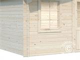 Cabane en bois avec plancher, 5,04x3,8x2,45m, 17m², Naturel