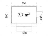 Holzkiosk/Verkaufsstand, 3,55x2,33x2,64 m, 7,7m², Natur