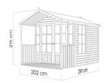 Houten blokhut, Bertilo Arley, 2,02x2,91x2,15m, Naturel