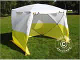 Work tent, FleXshelter PRO+, 1.8x1.8x2 m, PVC, Flame-retardant, Yellow/White