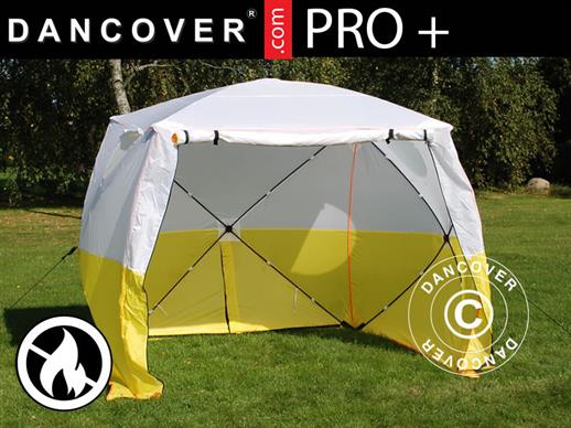 Work tent, FleXshelter PRO+, 2.1x2.1x2 m, PVC, Flame-retardant, Yellow/White