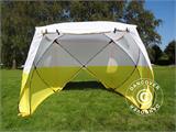 Arbeidstelt, FleXshelter PRO+, 2,1x2,1x2m, PVC, Flammehemmende, Gul/Hvit