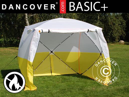 Work tent, FleXshelter Basic+, 3x3x2 m, Flame-retardant, Yellow/White